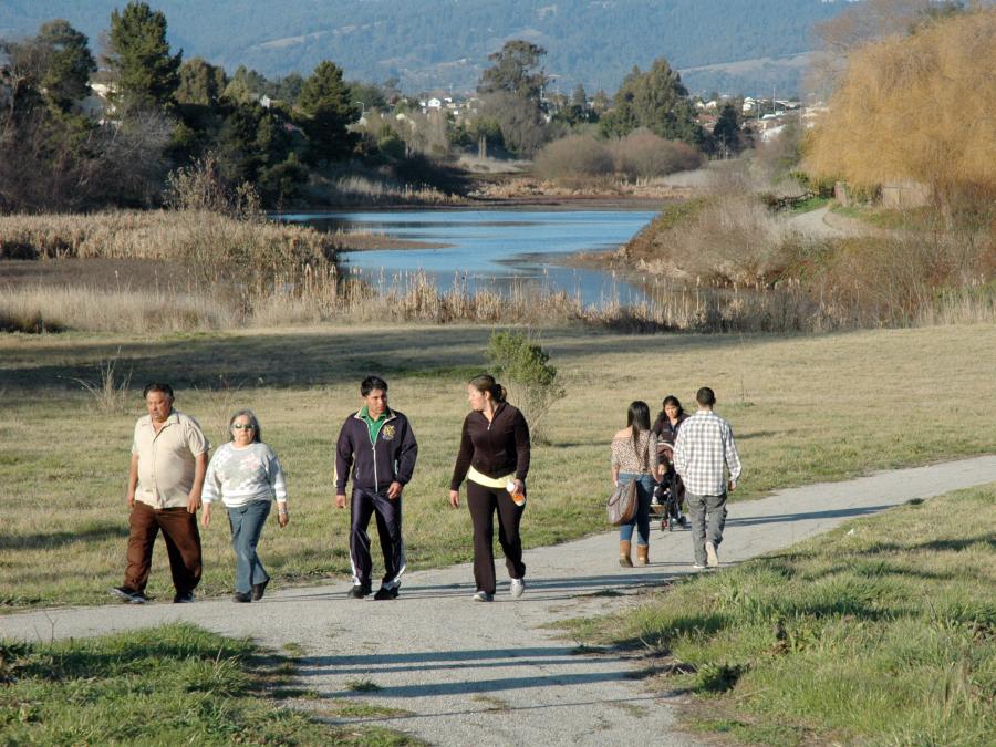 people walking on watsonville trail